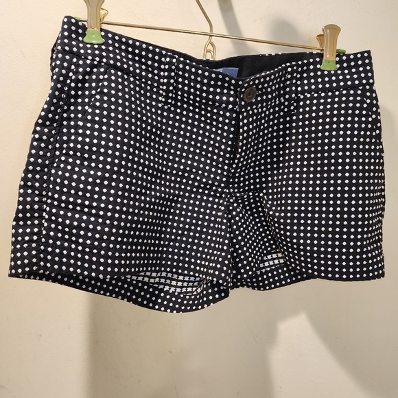 Old Navy black and white  polka Dot Cotton Blend  chino shorts size 0 - Picture 2 of 9
